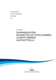 OSAPAKKAUSTEN SUUNNITTELUN TOTEUTUMINEN JA KEHITTÄMINEN UUSTUOTTEILLA