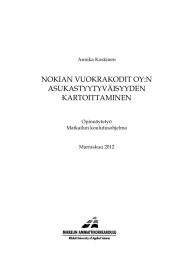 NOKIAN VUOKRAKODIT OY:N ASUKASTYYTYVÄISYYDEN KARTOITTAMINEN