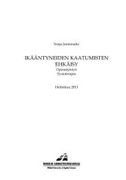 IKÄÄNTYNEIDEN KAATUMISTEN EHKÄISY  Sonja Junnonaho