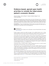 | Evidence-based, agreed-upon health priorities to remedy the tuberculosis patient’s economic disaster