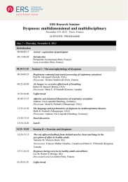 Dyspnoea: multidimensional and multidisciplinary ERS Research Seminar SCIENTIFIC PROGRAMME