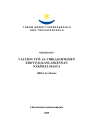 VALTION TYÖ- JA VIRKASUHTEIDEN EROT PALKANLASKENNAN NÄKÖKULMASTA