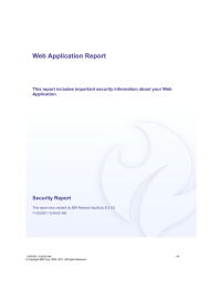 Web Application Report Security Report Application.