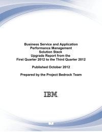 Business Service and Application Performance Management Solution Stack Upgrade Report from the