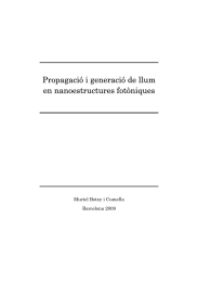 Propagació i generació de llum en nanoestructures fotòniques Muriel Botey i Cumella