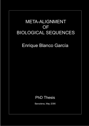 META-ALIGNMENT OF BIOLOGICAL SEQUENCES Enrique Blanco García