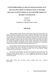 MAT KEKAKUAN KONVENSIONAL DAN METODE MODULUS REAKSI TANAH DASAR ABSTRAK