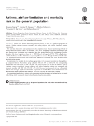 Asthma, airflow limitation and mortality risk in the general population Shuang Huang