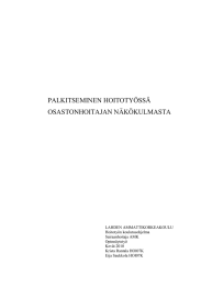 PALKITSEMINEN HOITOTYÖSSÄ OSASTONHOITAJAN NÄKÖKULMASTA