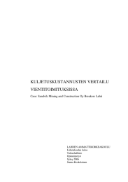 KULJETUSKUSTANNUSTEN VERTAILU VIENTITOIMITUKSISSA Case: Sandvik Mining and Construction Oy Breakers Lahti