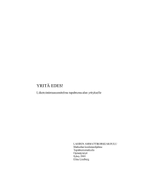 YRITÄ EDES! Liiketoimintasuunnitelma tapahtuma-alan yritykselle