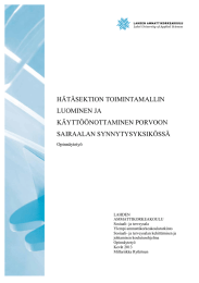 HÄTÄSEKTION TOIMINTAMALLIN LUOMINEN JA KÄYTTÖÖNOTTAMINEN PORVOON SAIRAALAN SYNNYTYSYKSIKÖSSÄ