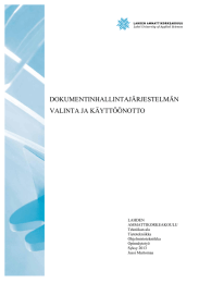 DOKUMENTINHALLINTAJÄRJESTELMÄN VALINTA JA KÄYTTÖÖNOTTO