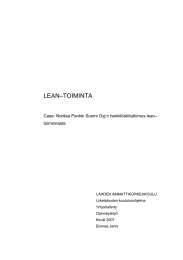 LEAN–TOIMINTA Case: Nordea Pankki Suomi Oyj:n henkilöstötutkimus lean– toiminnasta