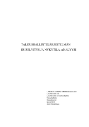 TALOUSHALLINTOJÄRJESTELMÄN ESISELVITYS JA NYKYTILA-ANALYYSI