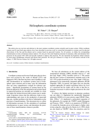 Heliospheric coordinate systems M . Fr&#34;anz , D. Harper ∗