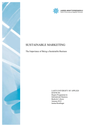 SUSTAINABLE MARKETING The Importance of Being a Sustainable Business