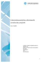 Liiketoimintasuunnitelma erikoistuneelle ravintola-alan yritykselle Case: Carajillo