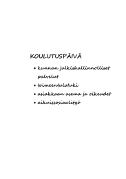 KOULUTUSPÄIVÄ  kunnan julkishallinnolliset