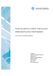 TURVALLISUUS LAADUN TAKAAJANA OHJELMAPALVELUYRITYKSISSÄ Case: 4event Turvallisuusasiakirjat