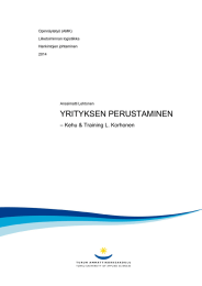 YRITYKSEN PERUSTAMINEN – Kehu &amp; Training L. Korhonen  Opinnäytetyö (AMK)