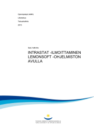 INTRASTAT -ILMOITTAMINEN LEMONSOFT -OHJELMISTON AVULLA