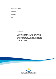 YRITYSTEN VÄLISTEN SOPIMUSKONFLIKTIEN HALLINTA