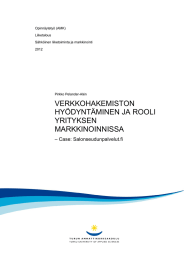 VERKKOHAKEMISTON HYÖDYNTÄMINEN JA ROOLI YRITYKSEN MARKKINOINNISSA