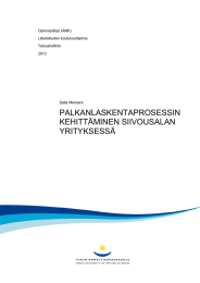 PALKANLASKENTAPROSESSIN KEHITTÄMINEN SIIVOUSALAN YRITYKSESSÄ