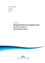 MARKKINOINTISUUNNITELMA ALOITTAVALLE AUTOKOULULLE