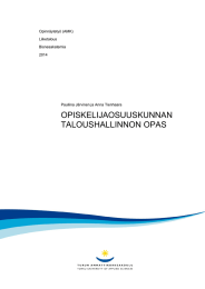 OPISKELIJAOSUUSKUNNAN TALOUSHALLINNON OPAS  Opinnäytetyö (AMK)