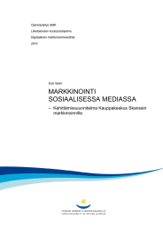 MARKKINOINTI SOSIAALISESSA MEDIASSA –  Kehittämissuunnitelma Kauppakeskus Skanssin markkinoinnille