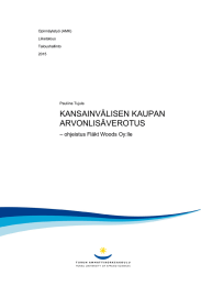 KANSAINVÄLISEN KAUPAN ARVONLISÄVEROTUS – ohjeistus Fläkt Woods Oy:lle