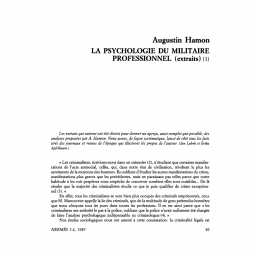 Augustin Hamon LA PSYCHOLOGIE DU MILITAIRE PROFESSIONNEL (extraits) (l)