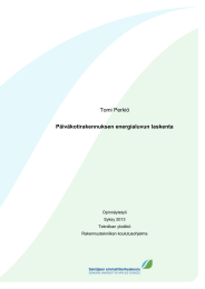 Tomi Perkiö Päiväkotirakennuksen energialuvun laskenta  Opinnäytetyö