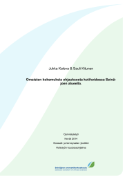 Jukka Kaleva &amp; Sauli Kitunen Omaisten kokemuksia ohjauksesta kotihoidossa Seinä- joen alueella.