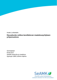 Osuuskunta voittoa tavoittelevan maatalousyrityksen yritysmuotona