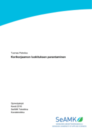 Korikorjaamon luokituksen parantaminen Tuomas Petrelius  Opinnäytetyö