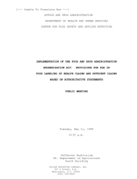 [--- Unable To Translate Box ---]  ATFOOD AND DRUG ADMINISTRATION
