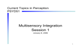 Multisensory Integration Session 1 Current Topics in Perception PSYD51