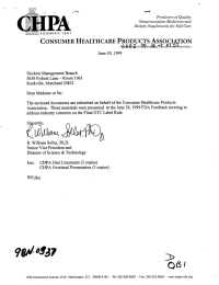 ~pllll CONSUMER HEALTHCARE PRODUCTS ASSOCIATION