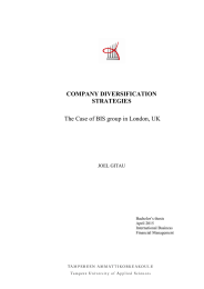 COMPANY DIVERSIFICATION STRATEGIES The Case of BIS group in London, UK