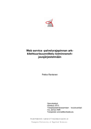 Web service -palvelurajapinnan ark- kitehtuurisuunnittelu toiminnanoh- jausjärjestelmään