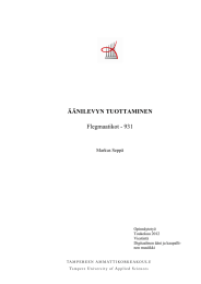 ÄÄNILEVYN TUOTTAMINEN Flegmaatikot - 931 Markus Seppä
