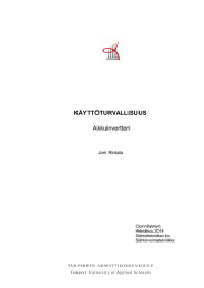 KÄYTTÖTURVALLISUUS Akkuinvertteri Joni Rintala