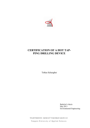 CERTIFICATION OF A HOT TAP- PING DRILLING DEVICE Tobias Schengber