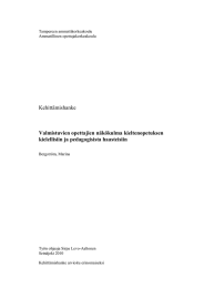 Kehittämishanke Valmistuvien opettajien näkökulma kieltenopetuksen kielellisiin ja pedagogisista haasteisiin