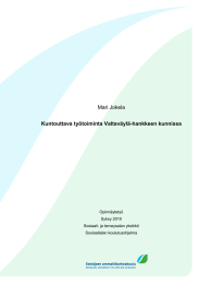 Mari Jokela  Kuntouttava työtoiminta Valtaväylä-hankkeen kunnissa Opinnäytetyö
