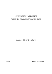 UNIVERZITA PARDUBICE FAKULTA EKONOMICKO-SPR&Aacute;VN&Iacute;  BAKAL&Aacute;ŘSK&Aacute; PR&Aacute;CE