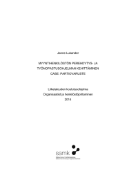 Janne Lukander MYYNTIHENKILÖSTÖN PEREHDYTYS- JA TYÖNOPASTUSOHJELMAN KEHITTÄMINEN